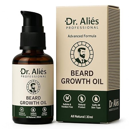 D.r. Alies -  Beard Growth Oil | Natural Blend With Castor, Almond & Vitamin E Oil | Stimulates Thicker,  | For Men | 30 Ml