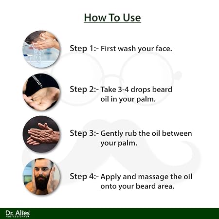 D.r. Alies -  Beard Growth Oil | Natural Blend With Castor, Almond & Vitamin E Oil | Stimulates Thicker,  | For Men | 30 Ml